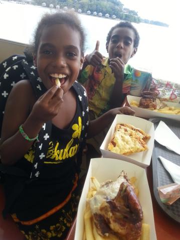 Chicken n Chips treat Wendy and Amos Port Vila Copy