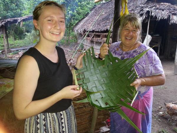 Sam and Wendy 1st basket weaving attempt