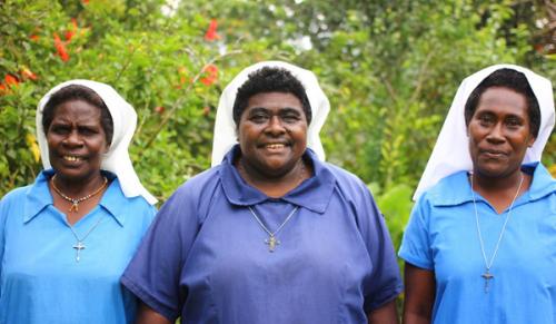 Bougainville vignette photoSister Lorraine Garasu centre with fellow Sisters of Nazareth